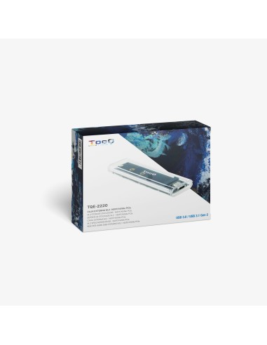 Caja Externa para SSD M.2 NGFF/NVMe, Transparente, RGB