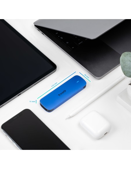 Caja externa para SSD M.2 NVMe, Azul