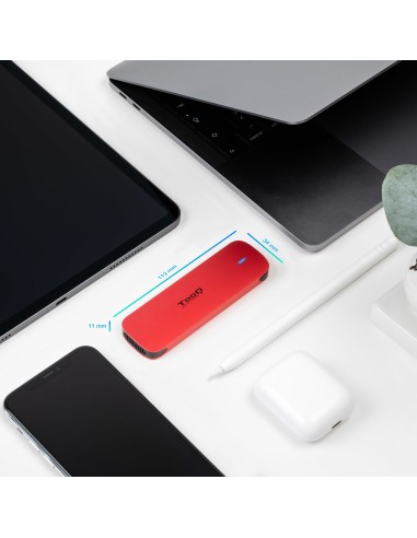 Caja externa para SSD M.2 NVMe, Rojo