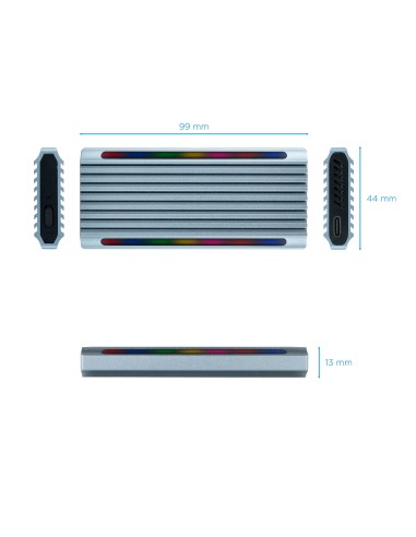 Shinobi Caja externa para unidad de estado sólido (SSD) Gris M.2