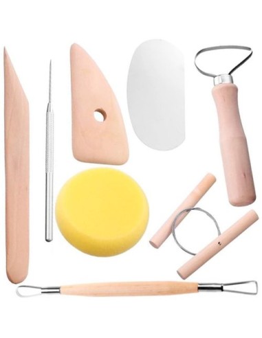 Set de alfarero ceramista con 8 herramientas surtidas