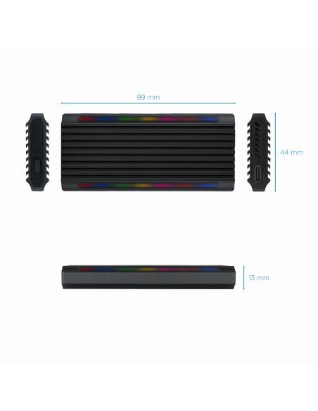 Shinobi Caja externa para unidad de estado sólido (SSD) Negro M.2