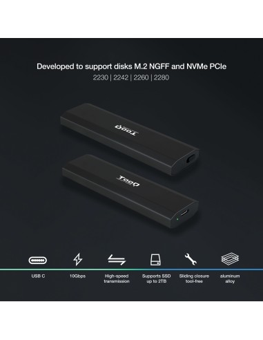 Shura Caja externa para unidad de estado sólido (SSD) Negro M.2