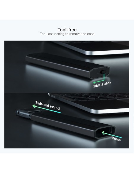 Shura Caja externa para unidad de estado sólido (SSD) Negro M.2