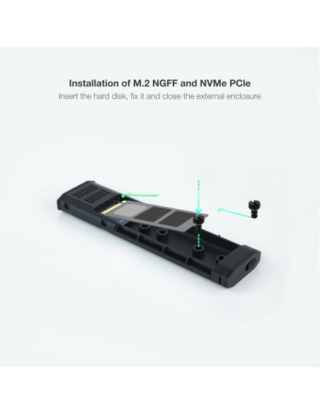 Shura Caja externa para unidad de estado sólido (SSD) Negro M.2