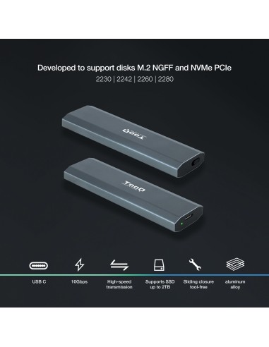 Shura Caja externa para unidad de estado sólido (SSD) Gris M.2