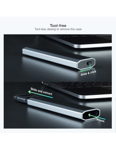 Shura Caja externa para unidad de estado sólido (SSD) Gris M.2