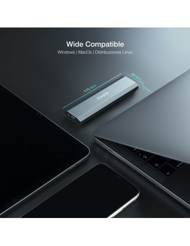 Shura Caja externa para unidad de estado sólido (SSD) Gris M.2