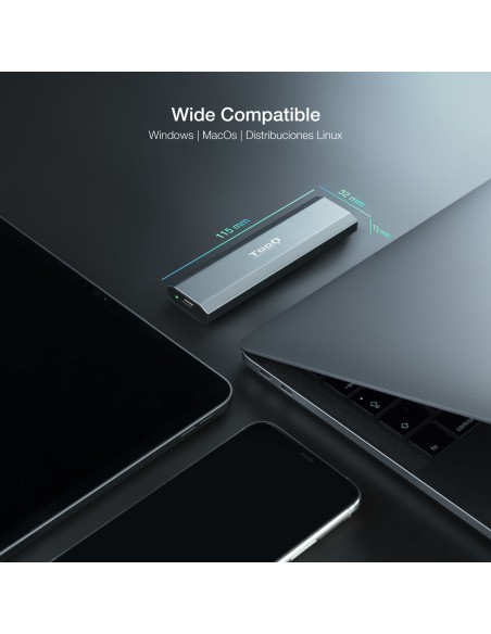 Shura Caja externa para unidad de estado sólido (SSD) Gris M.2