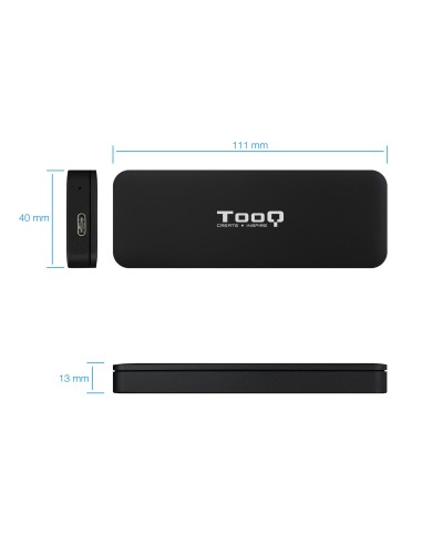 TQE-2280B caja para disco duro externo Caja externa para unidad de estado sólido (SSD) Negro M.2