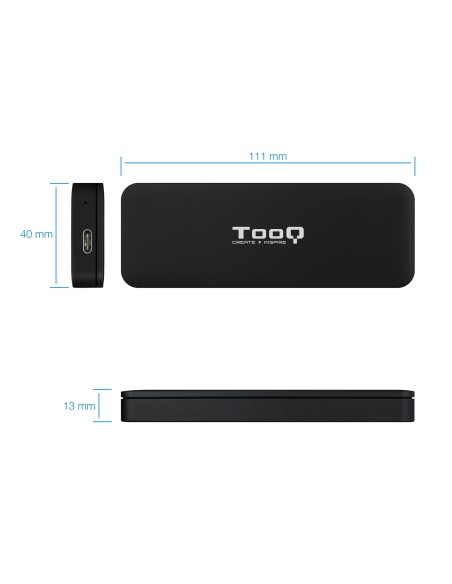 TQE-2280B caja para disco duro externo Caja externa para unidad de estado sólido (SSD) Negro M.2