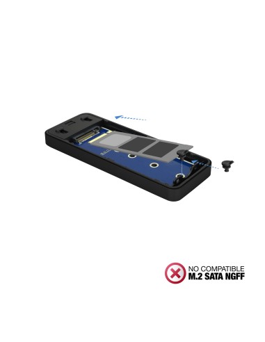 TQE-2280B caja para disco duro externo Caja externa para unidad de estado sólido (SSD) Negro M.2