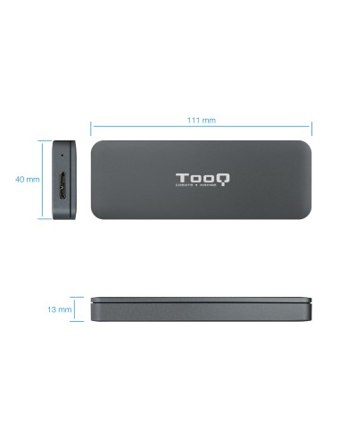 TQE-2281G caja para disco duro externo Caja externa para unidad de estado sólido (SSD) Gris M.2