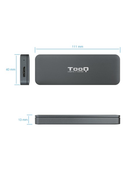 TQE-2281G caja para disco duro externo Caja externa para unidad de estado sólido (SSD) Gris M.2