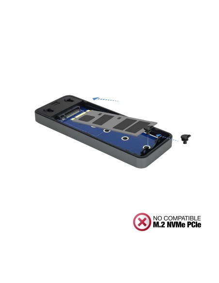 TQE-2281G caja para disco duro externo Caja externa para unidad de estado sólido (SSD) Gris M.2