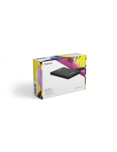 TQE-2522B caja para disco duro externo Caja de disco duro (HDD) Negro 2.5"