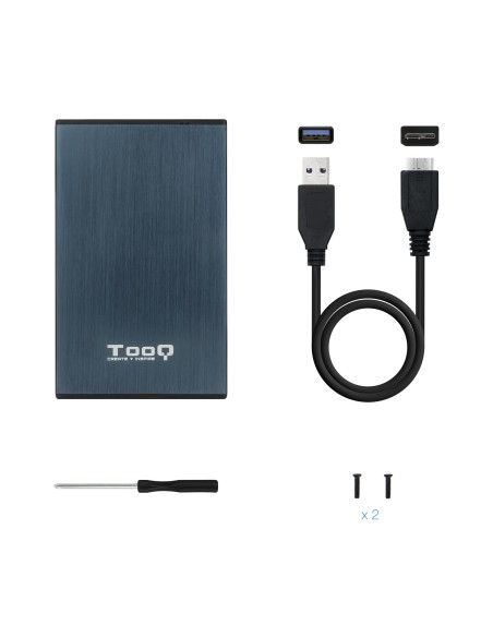 TQE-2527PB caja para disco duro externo Caja de disco duro (HDD) Negro, Marina 2.5"