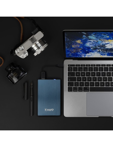 TQE-2527PB caja para disco duro externo Caja de disco duro (HDD) Negro, Marina 2.5"