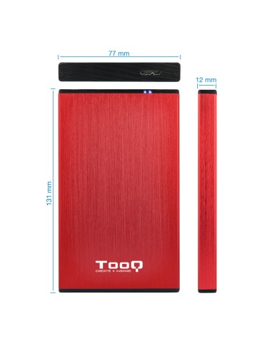 TQE-2527R caja para disco duro externo 2.5" Caja de disco duro (HDD) Negro, Rojo