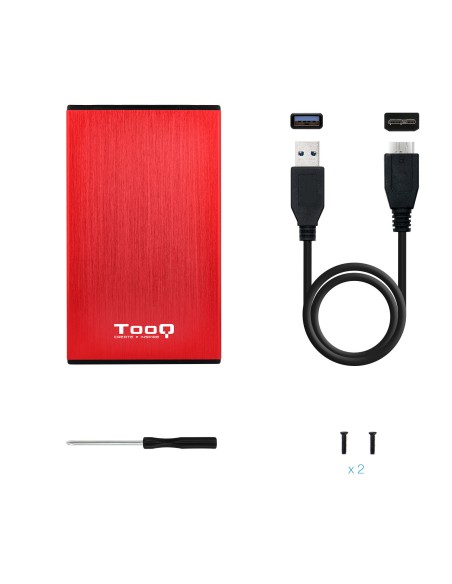 TQE-2527R caja para disco duro externo 2.5" Caja de disco duro (HDD) Negro, Rojo