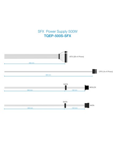 Fonte Ecopower II unidad de fuente de alimentación 500 W 20+4 pin ATX SFX Plata