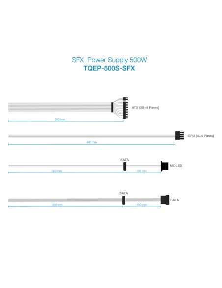 Fonte Ecopower II unidad de fuente de alimentación 500 W 20+4 pin ATX SFX Plata