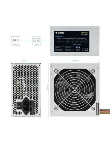 TQEP-500SSE unidad de fuente de alimentación 500 W 24-pin ATX ATX Plata