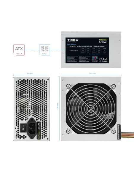 TQEP-500SSE unidad de fuente de alimentación 500 W 24-pin ATX ATX Plata
