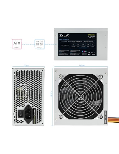Fonte Ecopower II unidad de fuente de alimentación 500 W 20+4 pin ATX ATX Plata