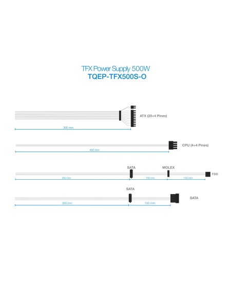 Ecopower II TFX OEM unidad de fuente de alimentación 500 W 20+4 pin ATX Plata