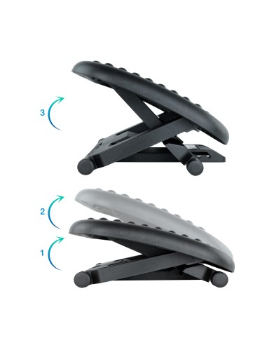 Reposapiés Ajustable en Altura e Inclinación, Negro