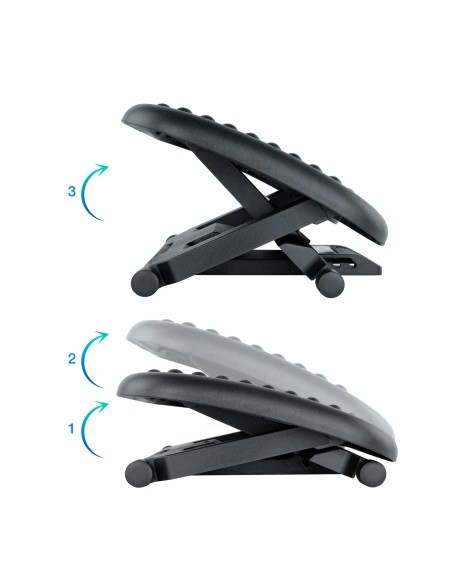 Reposapiés Ajustable en Altura e Inclinación, Negro