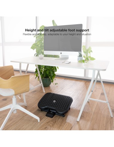 Reposapiés Ajustable en Altura e Inclinación, Negro