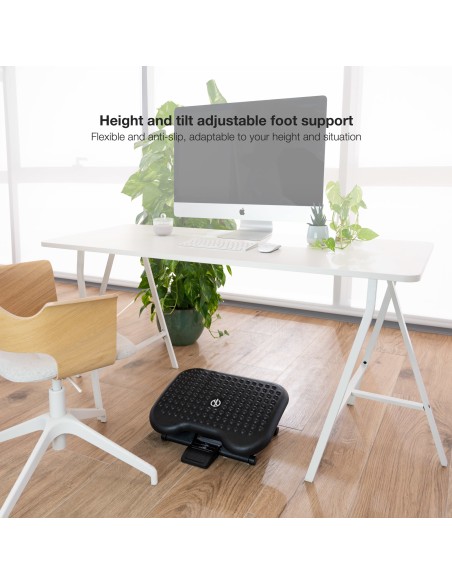 Reposapiés Ajustable en Altura e Inclinación, Negro