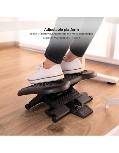 Reposapiés Ajustable en Altura e Inclinación, Negro