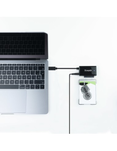 TQHDA-02C base de conexión para disco duro USB 3.2 Gen 1 (3.1 Gen 1) Type-C Negro