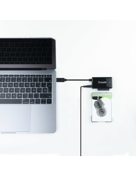 TQHDA-02C base de conexión para disco duro USB 3.2 Gen 1 (3.1 Gen 1) Type-C Negro