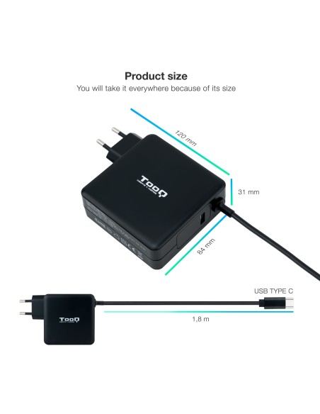 TQLC-USBC90PD adaptador e inversor de corriente Auto 90 W Negro TQLC-USBC90PD adaptador e inversor de corriente Auto 90 W Negro