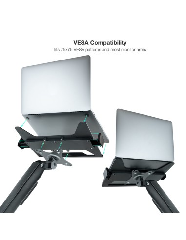 TQLH1117-B soporte para ordenador portátil Soporte articulado con bandeja para ordenador portátil Negro 43,9 cm (17.3")