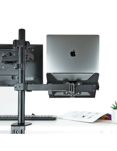 TQLH1117-B soporte para ordenador portátil Soporte articulado con bandeja para ordenador portátil Negro 43,9 cm (17.3")