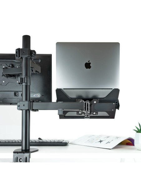 TQLH1117-B soporte para ordenador portátil Soporte articulado con bandeja para ordenador portátil Negro 43,9 cm (17.3")