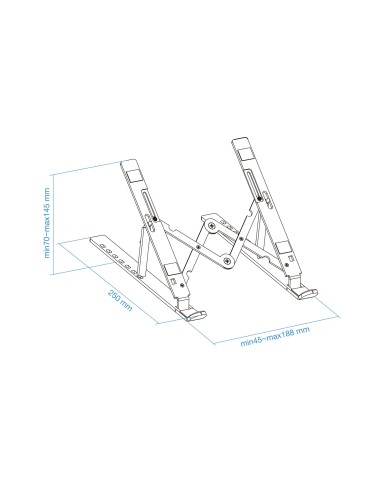 TQLRS0033-AL soporte para ordenador portátil Soporte para ordenador portátil y tableta Plata 38,1 cm (15")