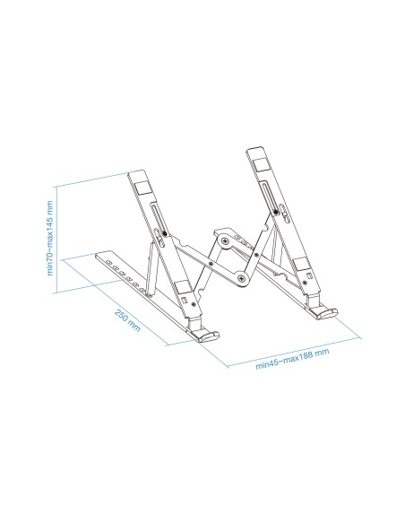 TQLRS0033-AL soporte para ordenador portátil Soporte para ordenador portátil y tableta Plata 38,1 cm (15")