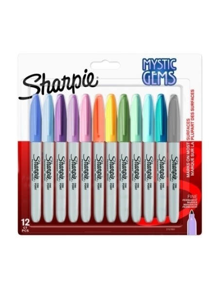 SHARPIE MARCADOR PERMANENTE MYSTIC GEMS C/SURTIDOS PASTEL EN BLISTER DE 12