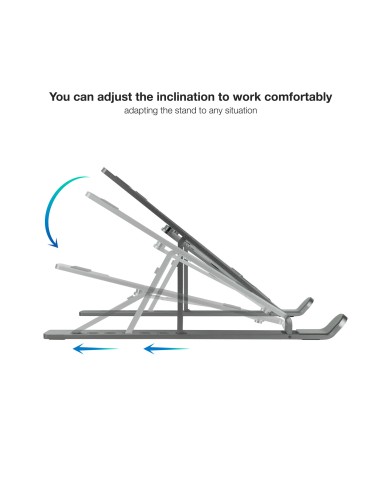 Soporte Elevador para Portátiles, Tablets, Móviles y Libros, Gris