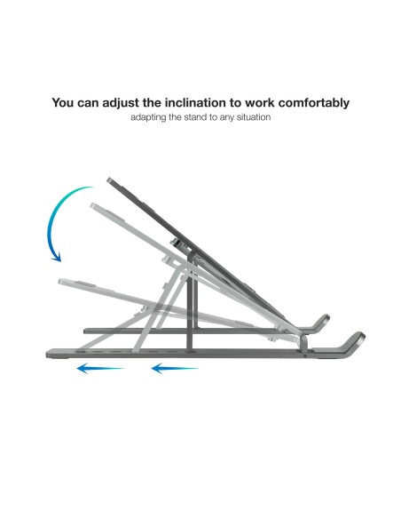 Soporte Elevador para Portátiles, Tablets, Móviles y Libros, Gris