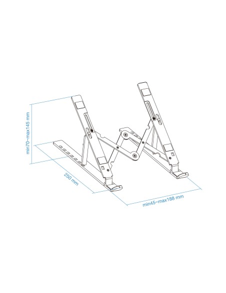 Soporte Elevador para Portátiles, Tablets, Móviles y Libros, Gris
