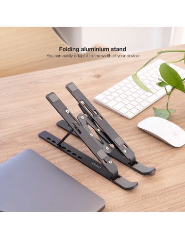 Soporte Elevador para Portátiles, Tablets, Móviles y Libros, Gris
