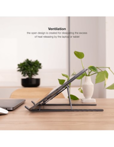 Soporte Elevador para Portátiles, Tablets, Móviles y Libros, Gris