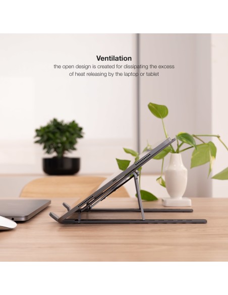 Soporte Elevador para Portátiles, Tablets, Móviles y Libros, Gris